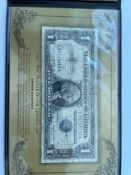 Silver Certificate with Display Case