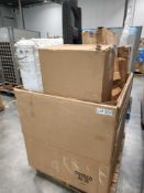 pallet of keter deck box talls and
