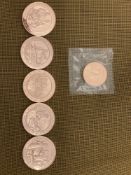 Lou Hoover Sealed Coin, USA History Bronze Coins: American Red Cross Organized, Calvin Coolidge Beco