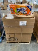 Assorted paper and plastic goods