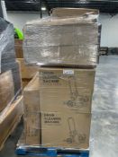 pallet of two drain cleaning machines wicker sofa chair box one of two SBA product and more