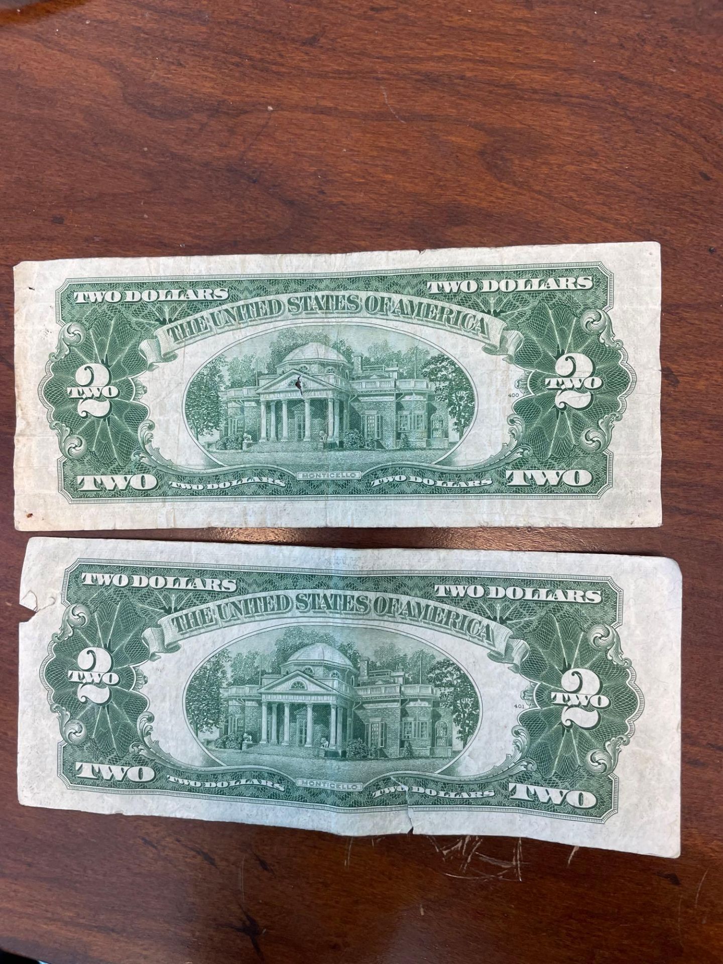 2 1953 Red Seal 2 Dollar Bills - Image 3 of 3