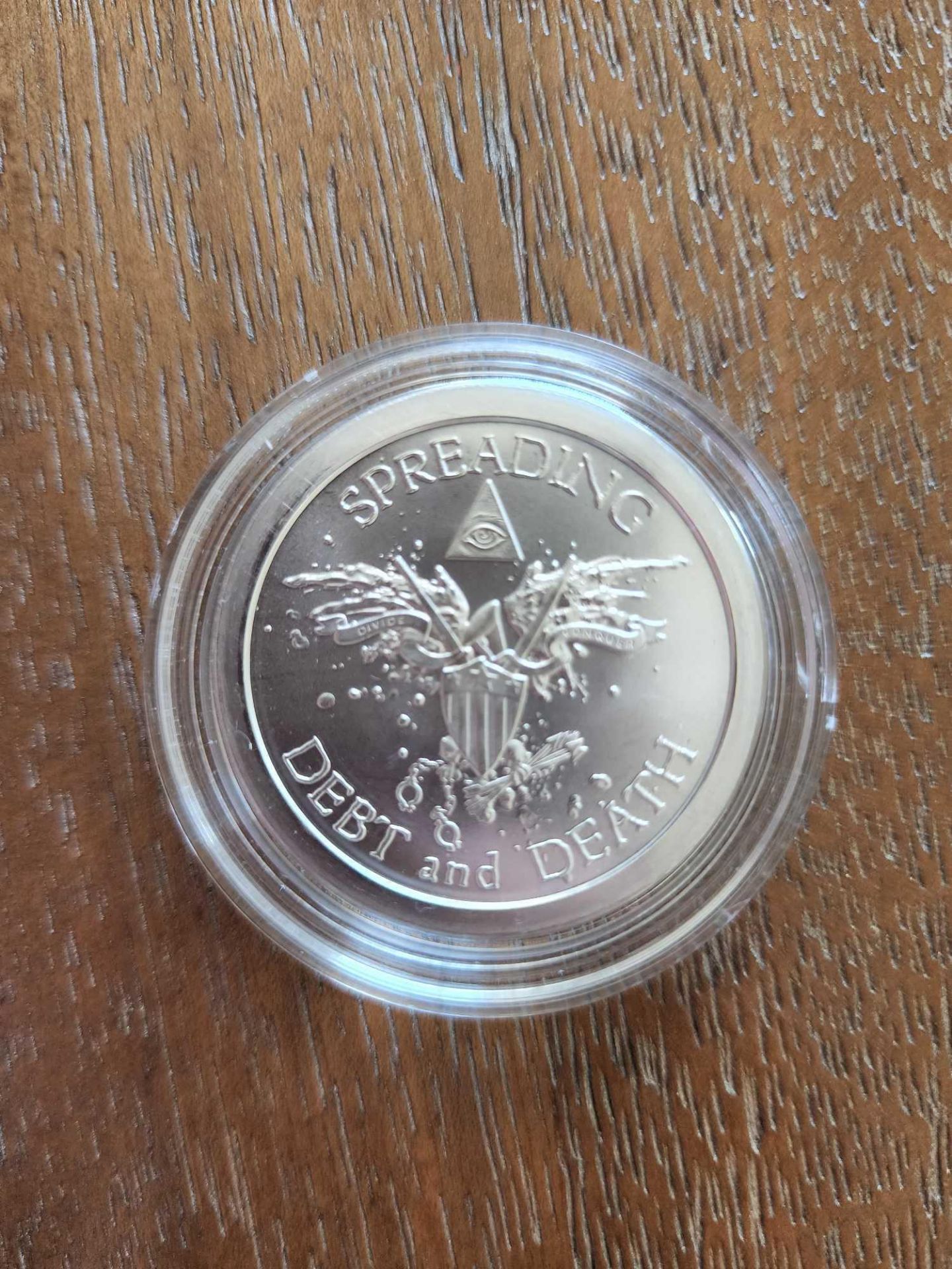 Silver Shield Debt and Death Silver Coin