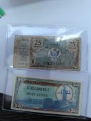 Fifty Cent Military Payment certificate and 25 cent military payment certificate