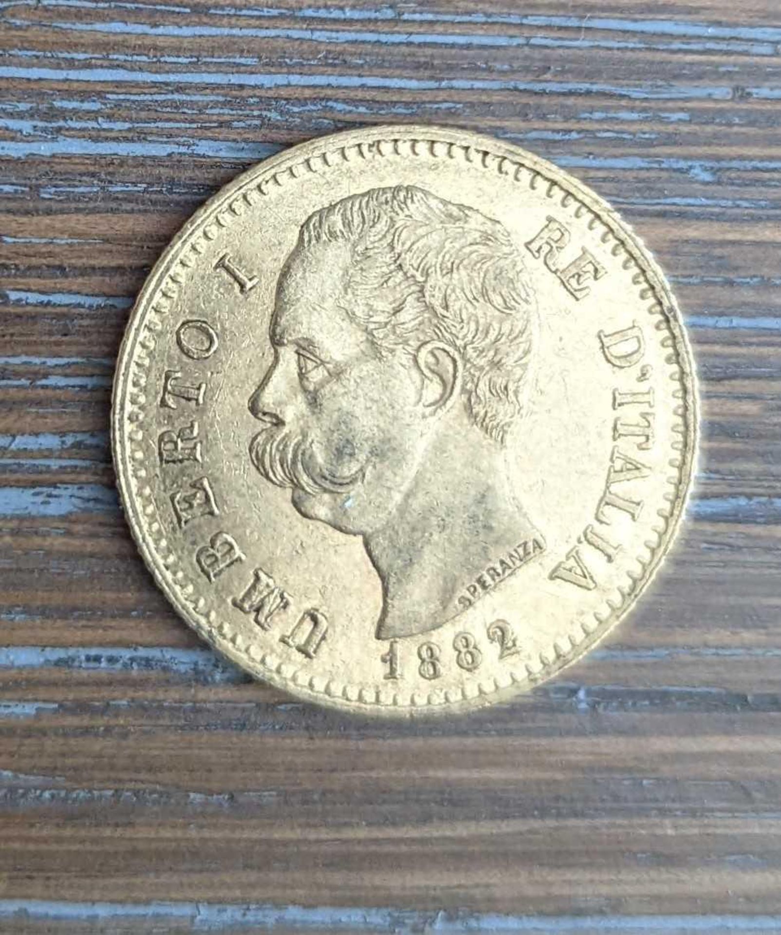 1882 gold 20 lire Umberto