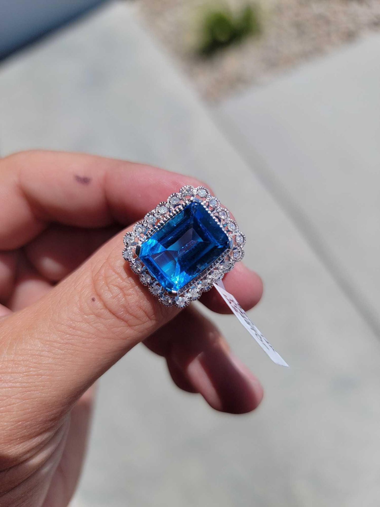 14KT Diamond and Blue Topaz Ring - Image 3 of 8