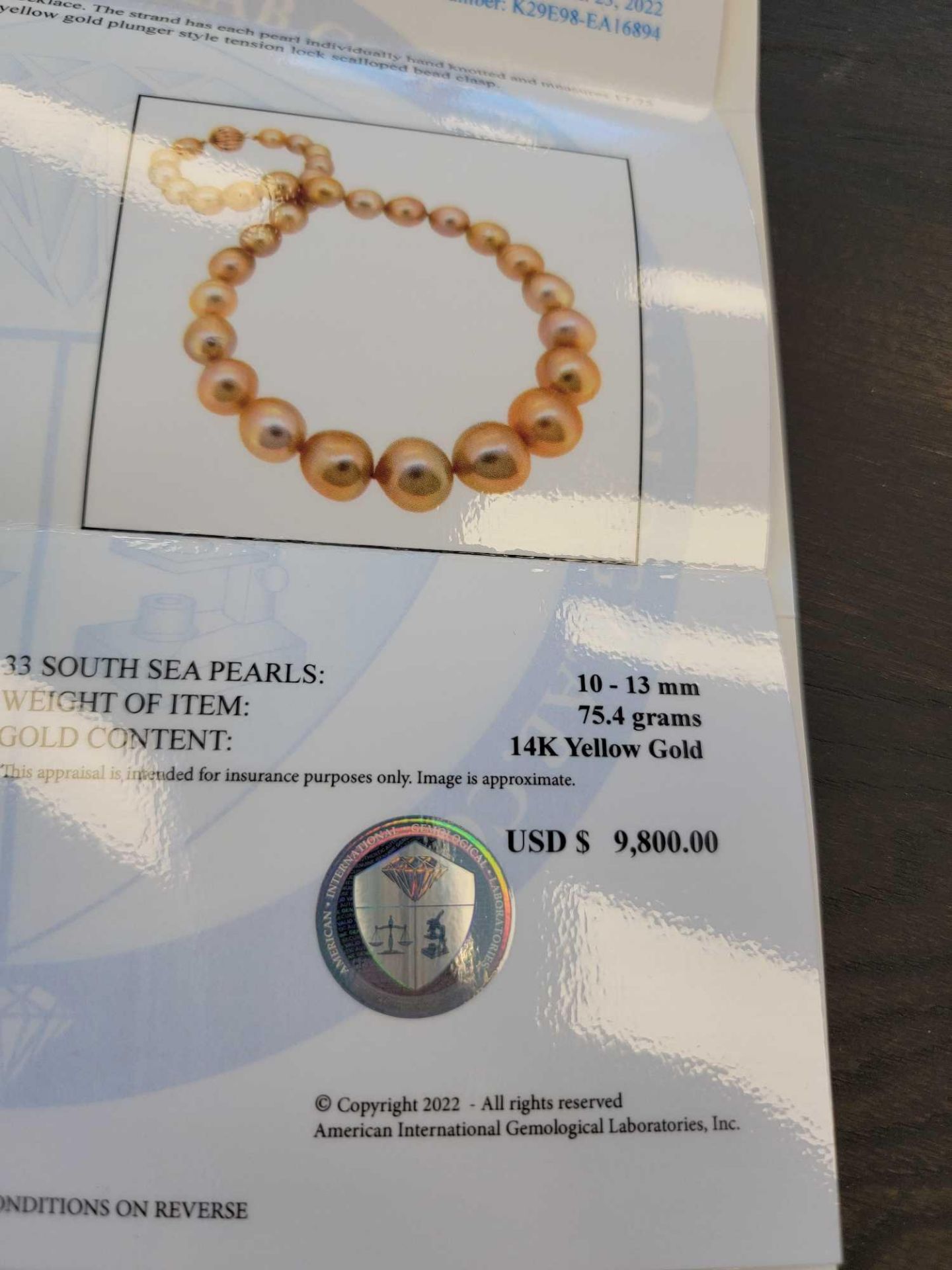 Rare Natural Golden South Sea Pearls, 33 south sea pearls - Image 6 of 7