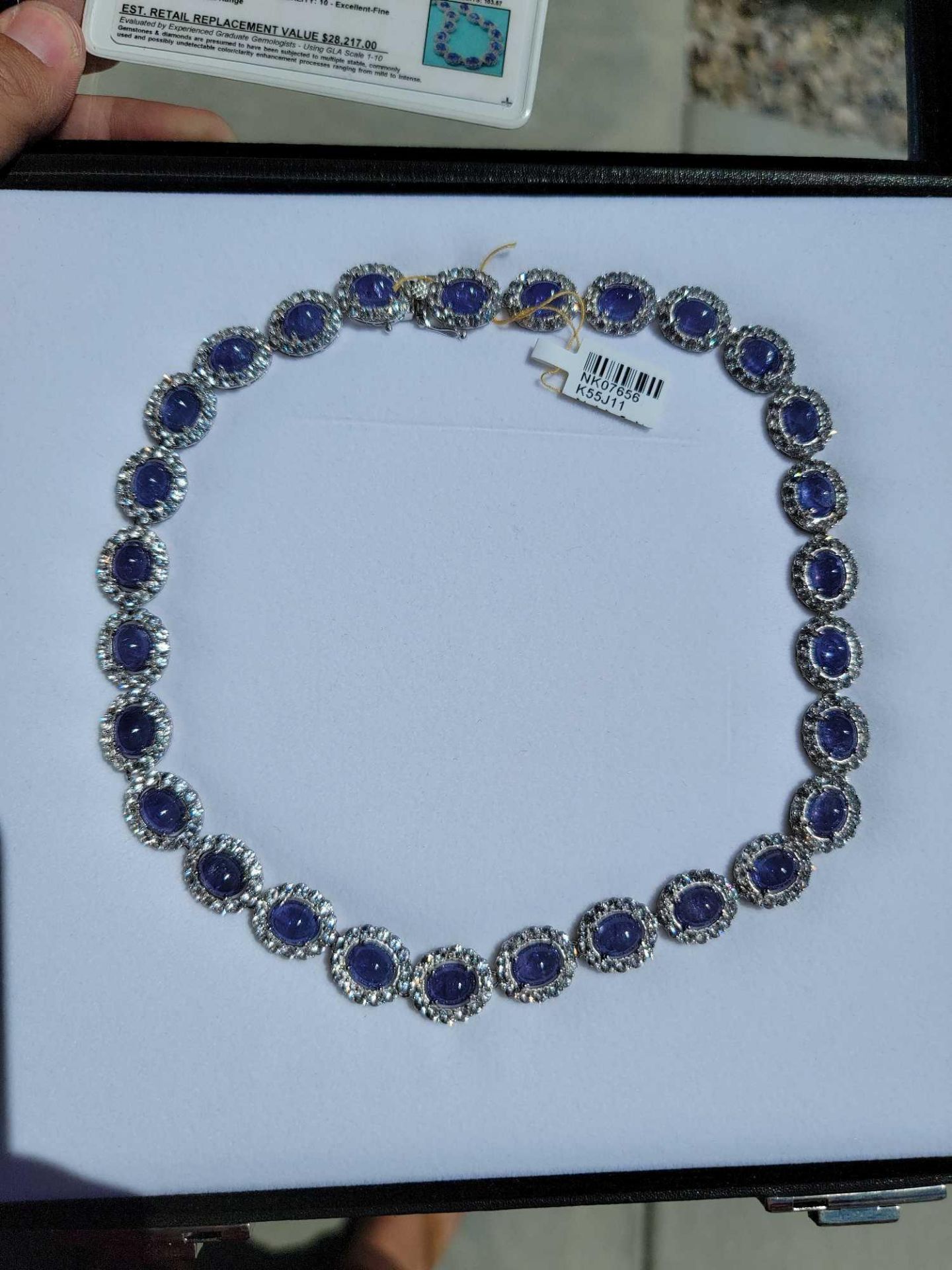 Tanzanite and Colorless Sapphire Necklace - Image 6 of 7