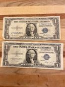 1935E $1 Fine Silver Certifcate & 1935F $1 Silver Certificate