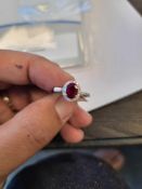 18KT White gold ruby and diamond ring