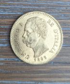 1882 gold 20 lire Umberto