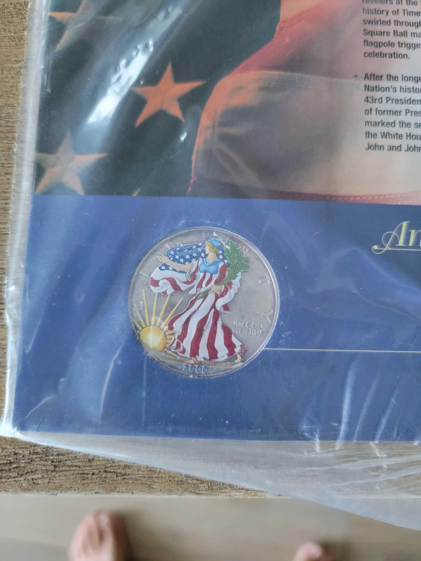 2000 Colored Silver Eagle with Sleeve of Facts - Image 2 of 8