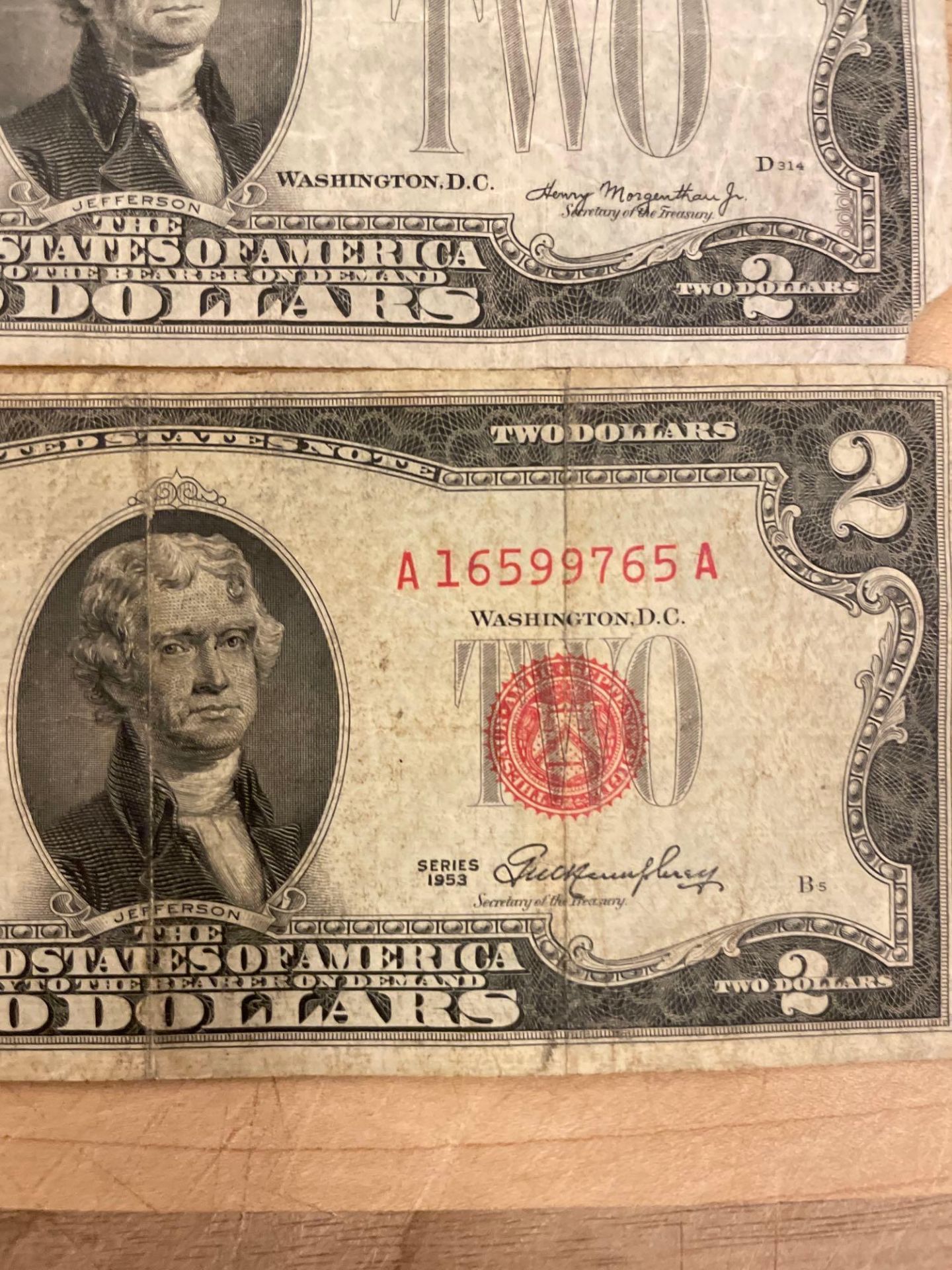 1928D $2 Red seal note & 1953 $2 Red seal note - Image 2 of 4