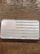 10 oz American Flag Silver Bar