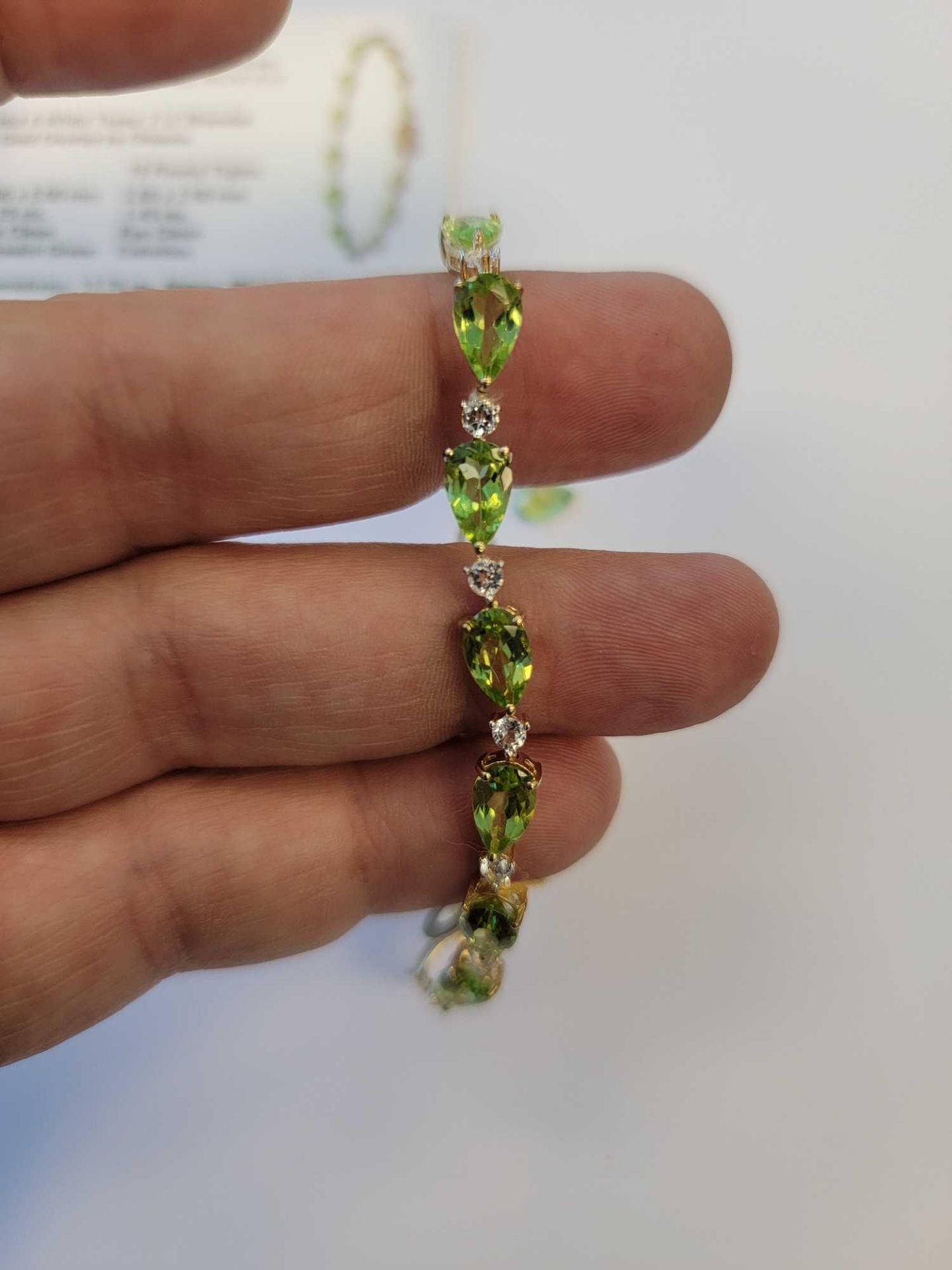 Sterling silvetr and white topaz bracelet with a few stones loose - Image 2 of 8