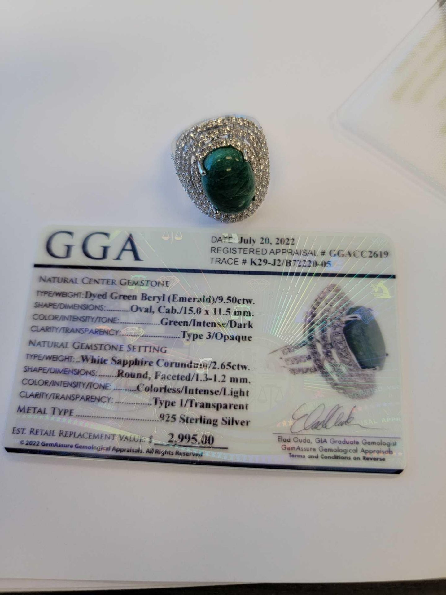 Dyed Green Beryl (Emerald) 9.5 Cts - Image 2 of 6