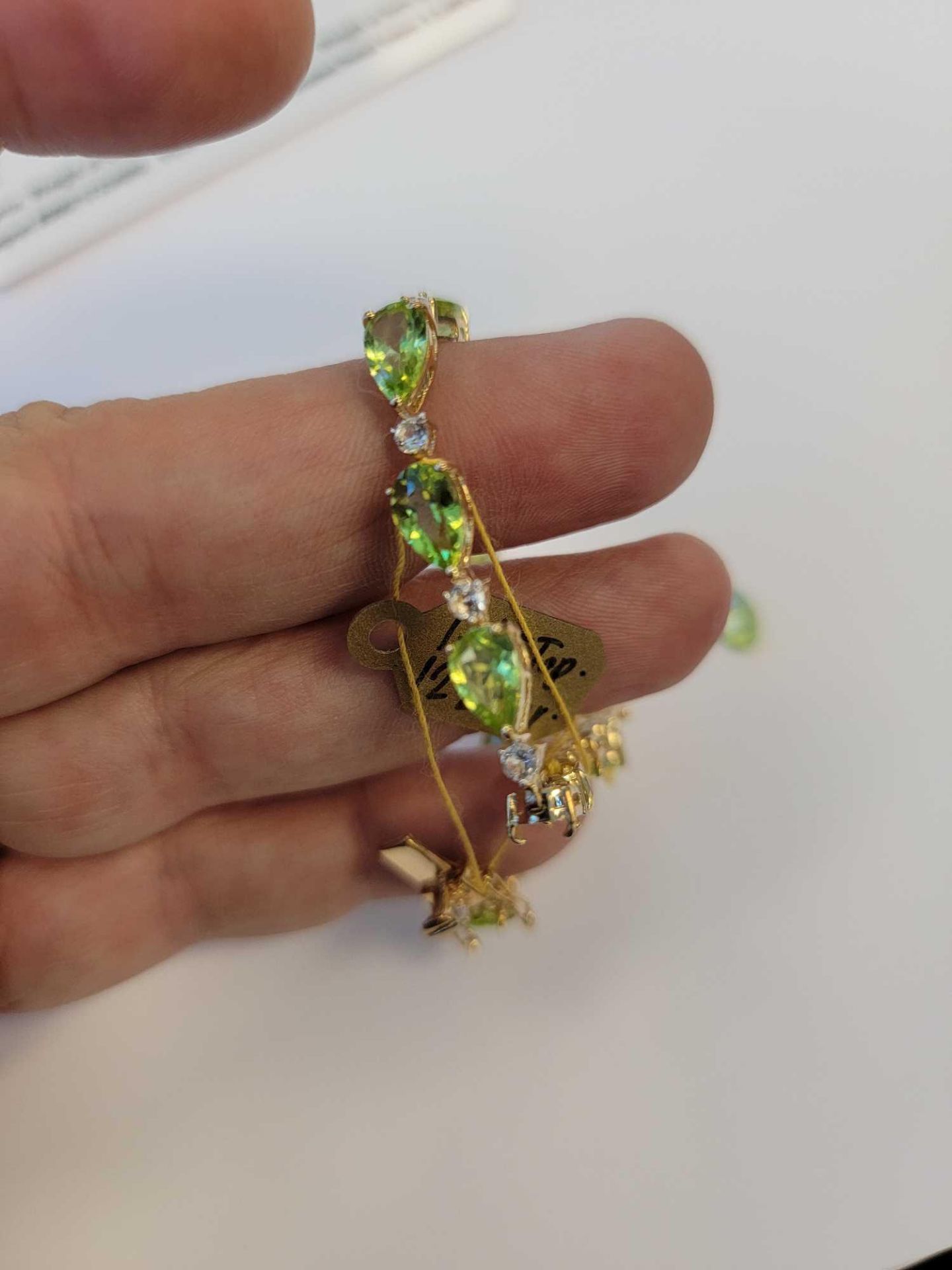 Sterling silvetr and white topaz bracelet with a few stones loose - Image 6 of 8