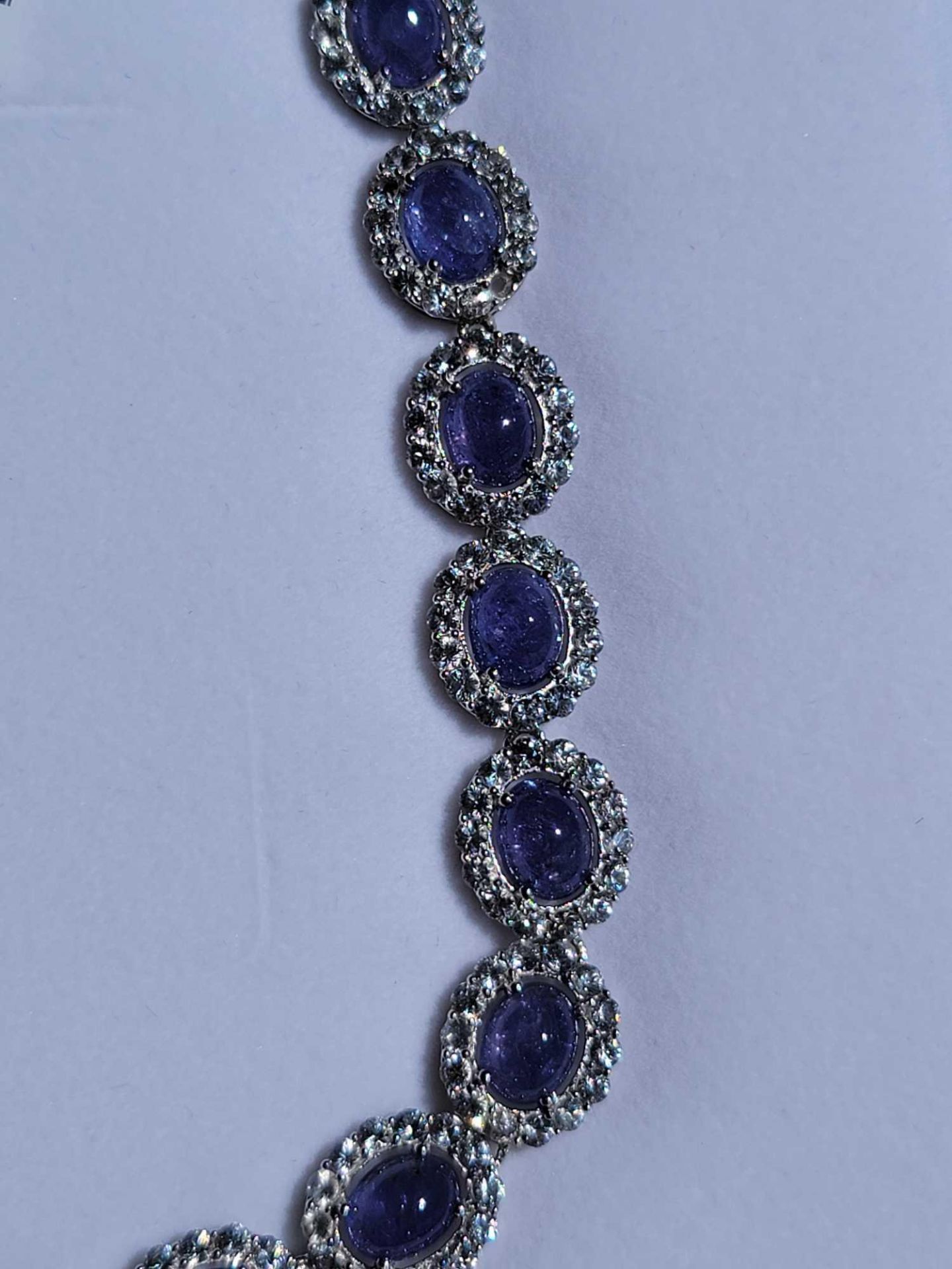 Tanzanite and Colorless Sapphire Necklace - Image 7 of 7