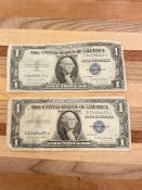 (2) 1935G $1 Silver Certificates