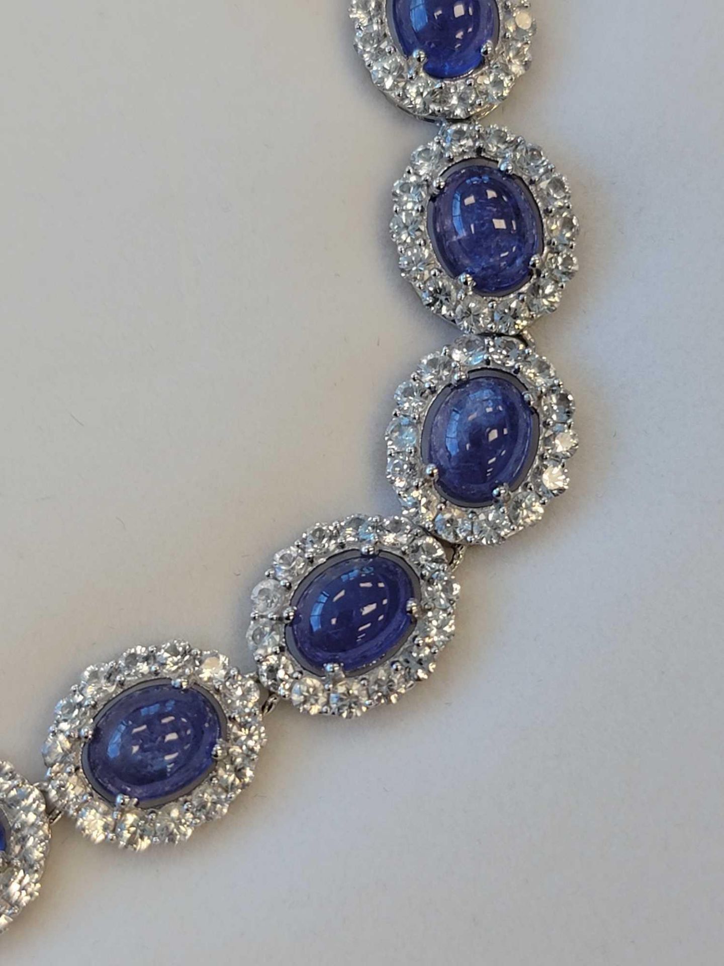 Tanzanite and Colorless Sapphire Necklace - Image 5 of 7