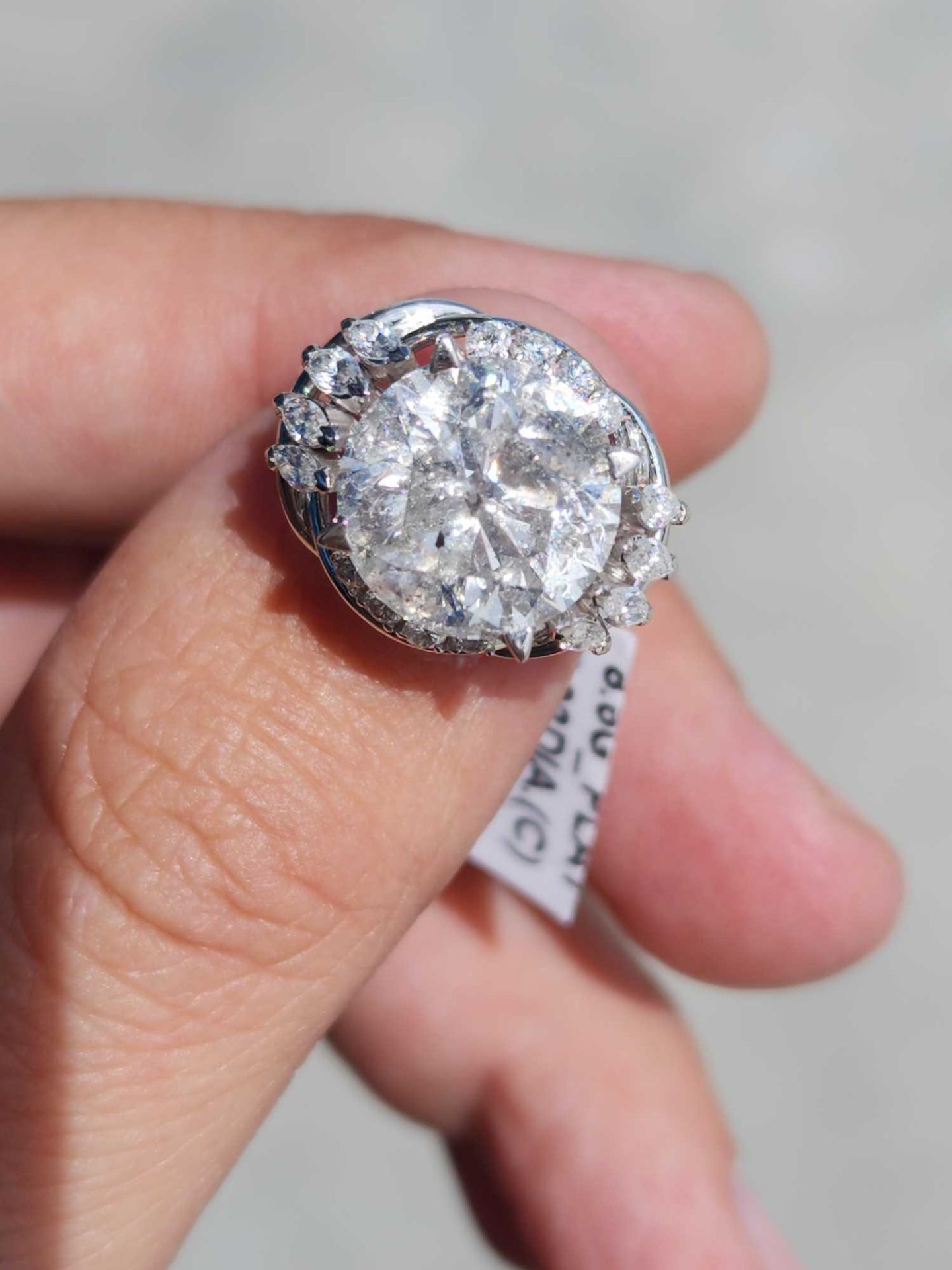 7.03 cts Platinum Diamond Ring, 16 diamonds adjacent - Image 4 of 11