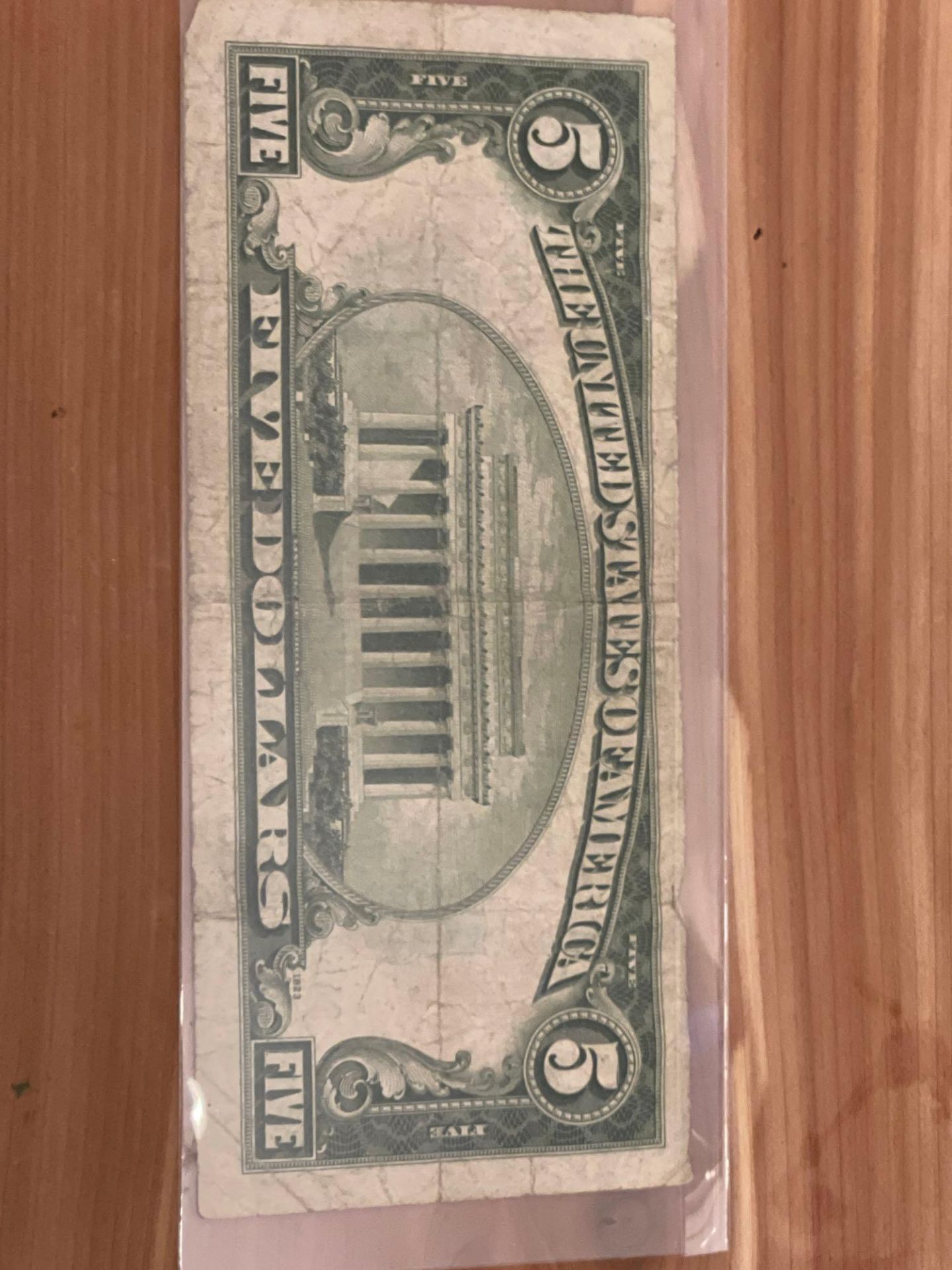 1934 D $5 Silver Certificate Note - Image 3 of 3