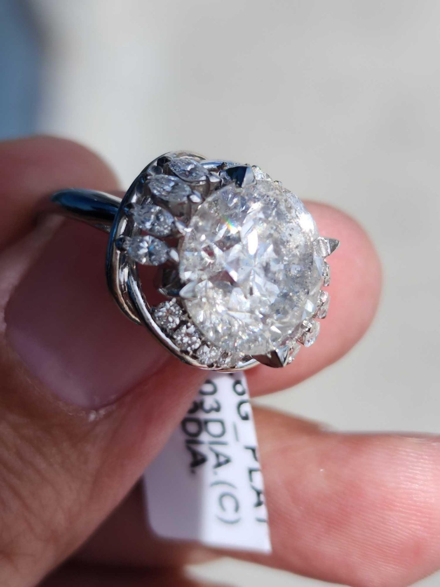 7.03 cts Platinum Diamond Ring, 16 diamonds adjacent - Image 6 of 11