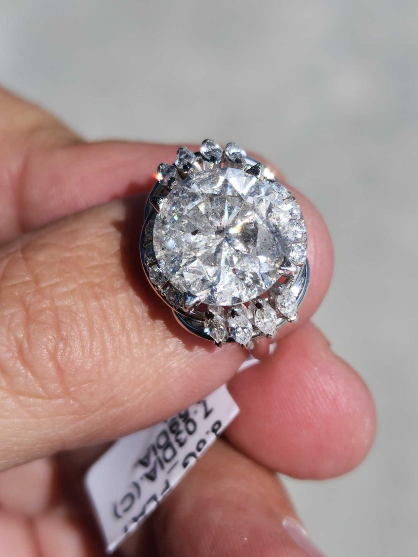 7.03 cts Platinum Diamond Ring, 16 diamonds adjacent - Image 5 of 11