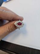 Platinum Ladies cast & assembled Ruby & diamond ring 1 cts colored stones/ 1.01 cts diamonds