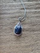 14KT Diamond and Sapphire Pendant