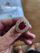 18KT Gold Ruby and Diamond Ring, 9.80 cts Ruby, 3.10 cts Diamond