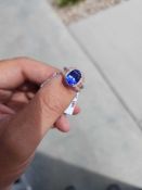 18k White Gold Lady's Custom made Diamond & Tanzanite Ring 3.30cts