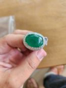 Platinum Emerald and Diamond Ring, 18.65 cts Emerald, 3.95 cts Diamond