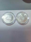 2 a-mark liberty silver coins