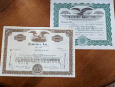 Western Drug & Cinerama Stock Certificates