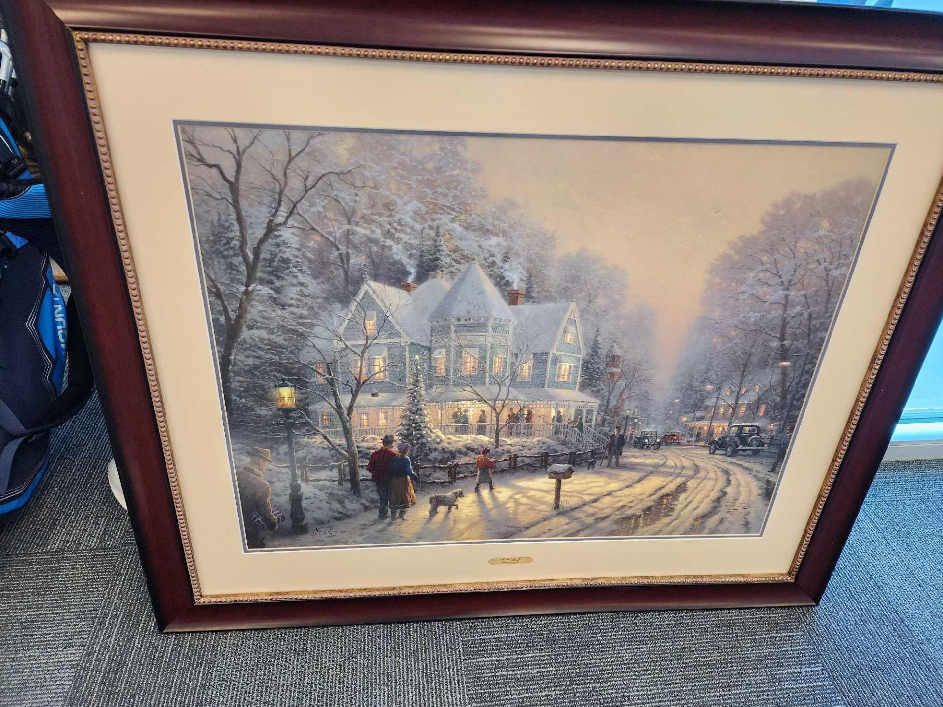 A Holiday Gathering by Thomas Kinkade 25x34. with frame and certificate - Image 6 of 6