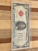 1928 C $5 Legal Tender Red Seal Note (Fine)