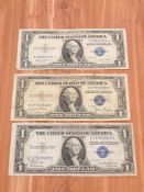 (3) $1 1935 Silver Certificates