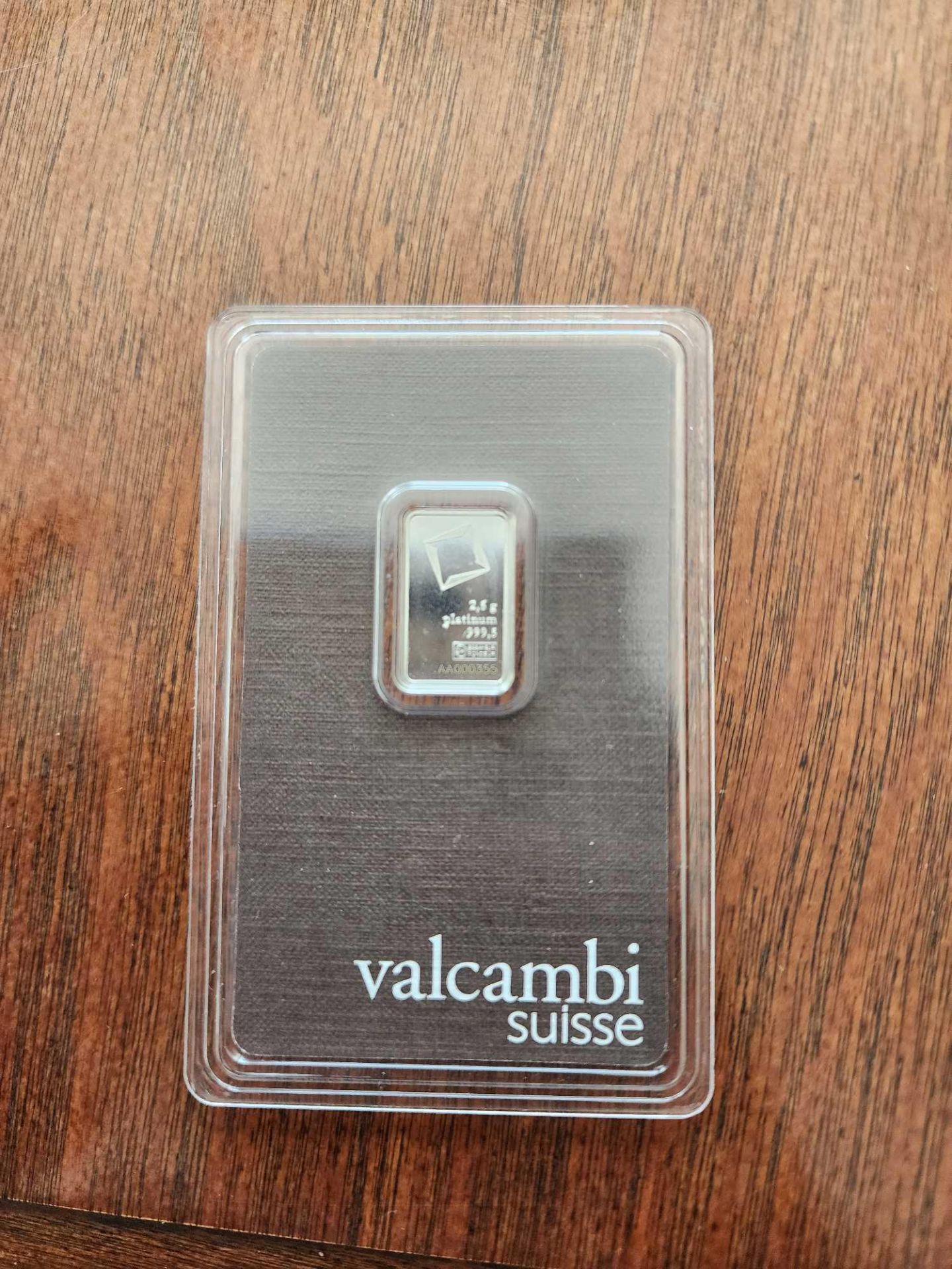 Valcambi Suisse 2.5 gram Platinum Bar