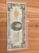 (1) 1928 $20 Gold Certificate