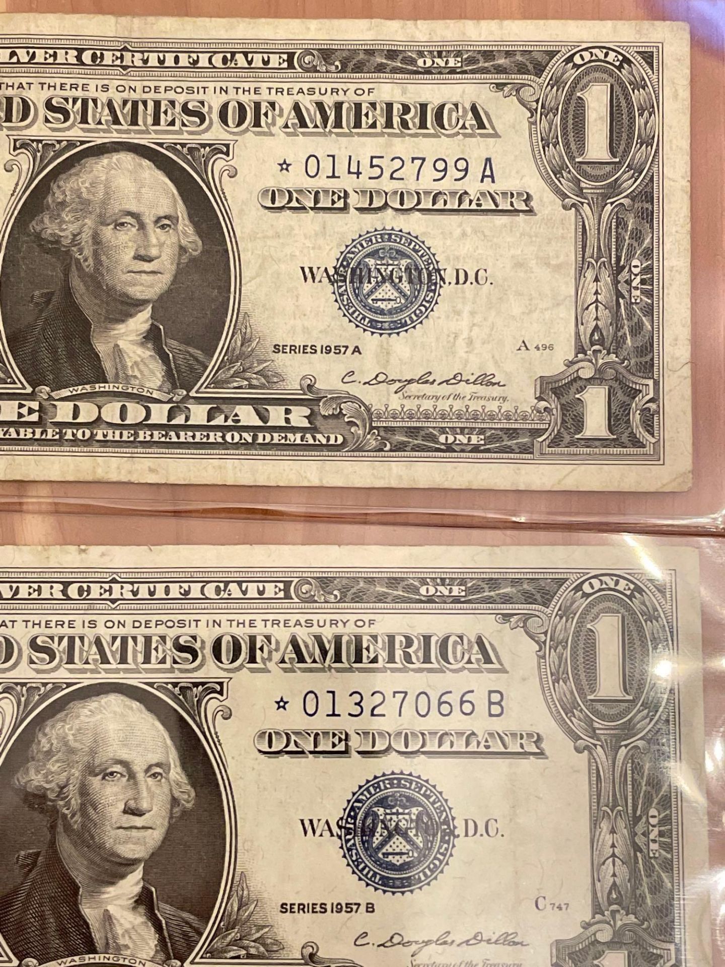 (2) 1957 $1 Silver Certificate Star Notes - Image 2 of 3