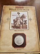 1888 Uncirculated Morgan Dollar with Bill Picket Stamps and Facts