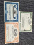 American Tobacco Company, Massey Ferguson and Fruit of the Loom Stock certificates
