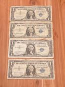 (4) 1957 $1 Silver Certificates