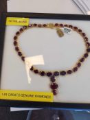 sterling silver gold plated ruby composite and diamond necklace