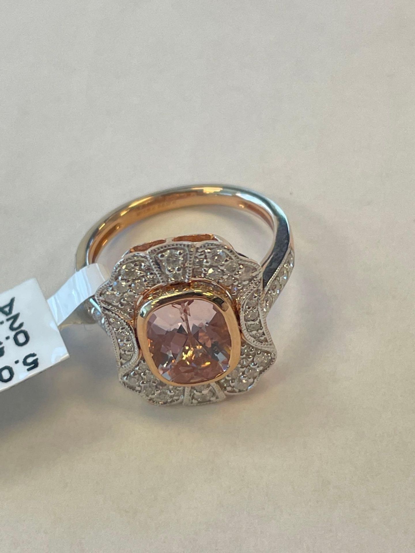 14KT Morganite & Diamond Ring 2.26 cts Morganite/ .52 cts Diamond - Image 8 of 8