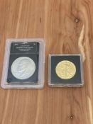 1976 Brillant Uncirculated Eisenhower Dollar & 1944 Walking Liberty Half Dollar