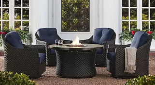 Seating and fire pit set