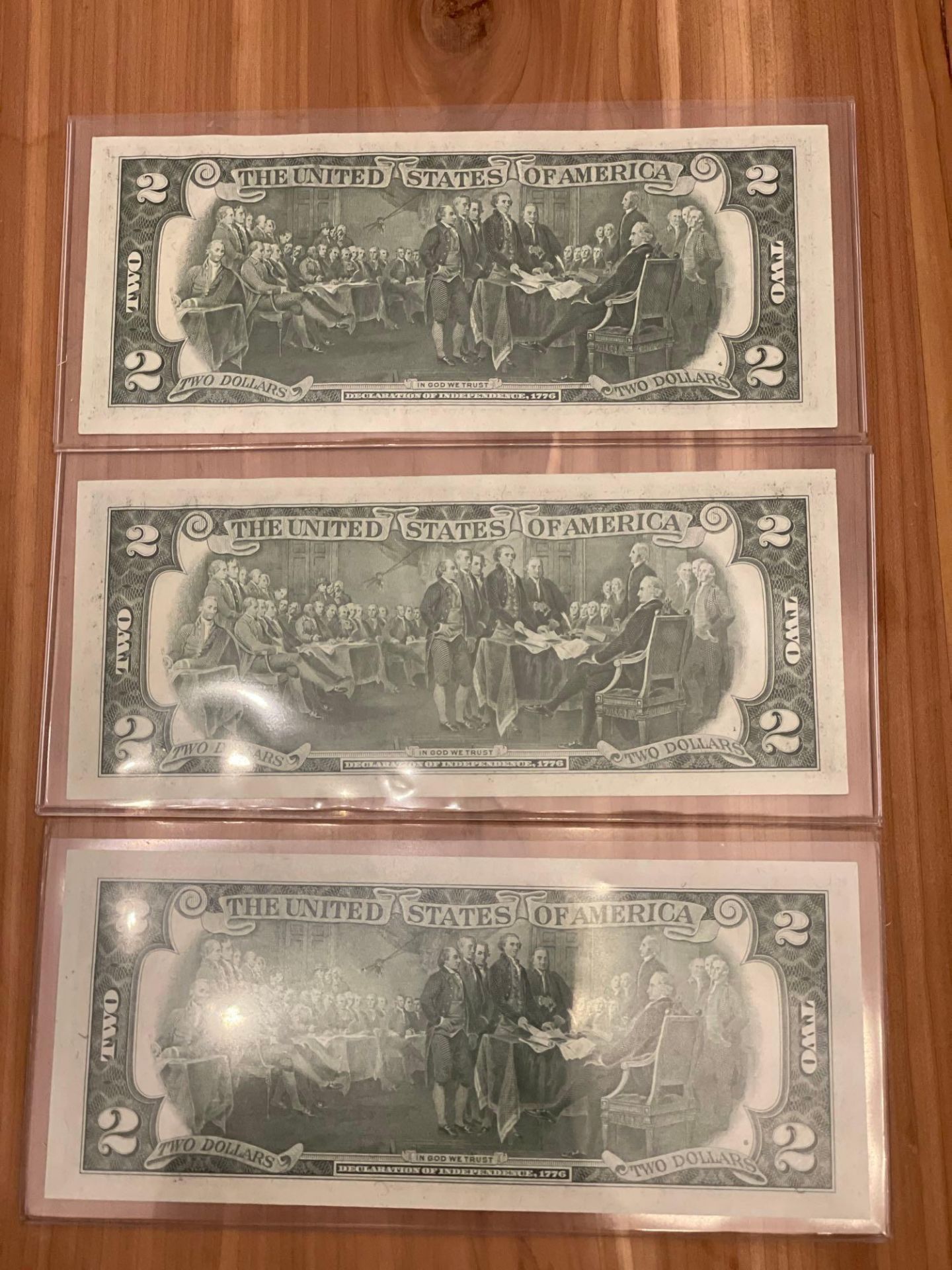 (3) 1976 $2 Notes with first day issues postage stamps - Image 3 of 3