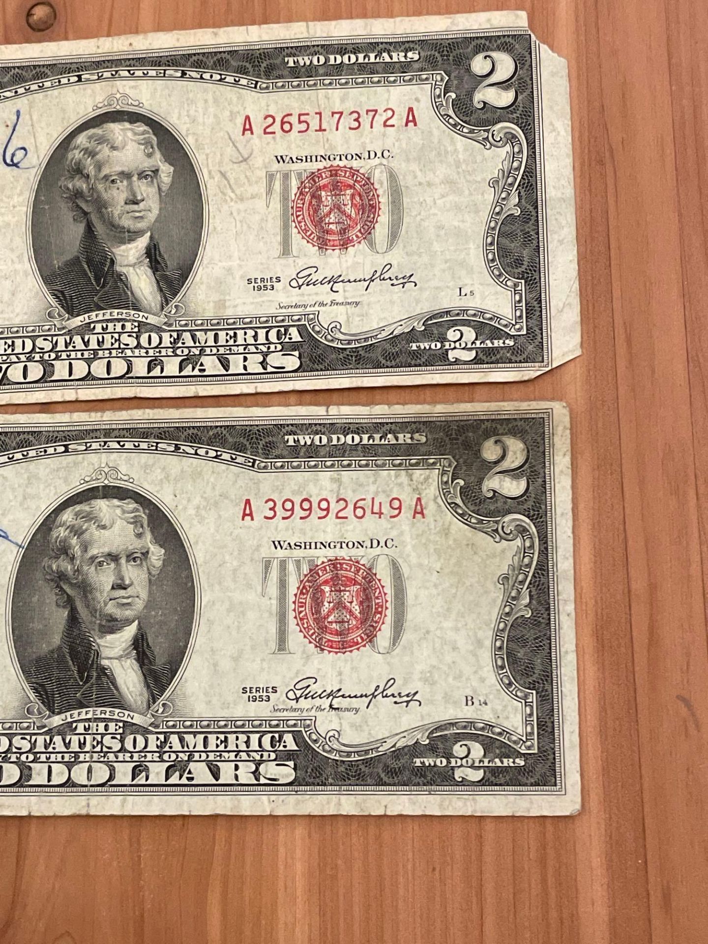 (2) $2 1953 Red Seal Notes - Image 2 of 3